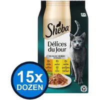 Sheba 15x - Delices du Jour Gevogelte Selectie in Gelei Multipack - Kattenvoer Natvoer - 6x50g