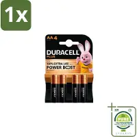 Duracell 1 x Alkaline Batterijen Mainline Bst AA 4 stuks per verpakking - AA Batterijen - Alkaline Batterijen - Betrouwbare Batterijen - Elektronica - Dagelijks Gebruik