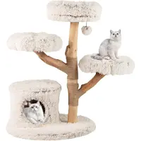 Famanu – Krabpaal voor katten met krabpaal van jute en pluche zitting