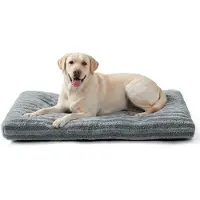 Markenlos – Hondenmand voor grote honden, wasbaar hondenkussen, zacht en donzig, ademend hondenbed met antislip, pluche hondenmat, 90 x 60 x 9 cm