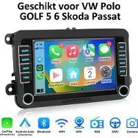 Junsun Android 15 autoradio met bluetooth - Carplay - Android Auto Geschikt voor Volkswagen - 7 inch Touchscreen - GPS Navigatiesysteem - WiFi - RDS - Achteruitrijcamera - Plug & Play