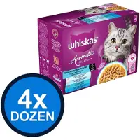 Whiskas 4x - Aromatic Selection 1+ Pouch Adult Saus Seafood Sel Multipack (12x85g) - Kattenvoer Natvoer - 1.02 kg