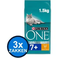Purina One 3x - Senior Kip & Verse Groenten - Kattenvoer Droogvoer - 1,5 kg