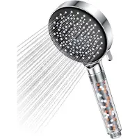 Markenlos – Douchekop met filter, waterbesparend, 7,5 l/min, 6 straalsoorten, handdouche voor hard water, chroom