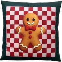 Clayre & Eef Sierkussen 45x45 cm Bruin Polyester Gingerbread man