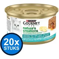 Gourmet 20x - Nature's Creations Mousse met Saus Kabeljauw - Kattenvoer Natvoer - 85 g