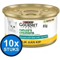 Gourmet 10x - Nature's Creations Mousse met Saus Kip - Kattenvoer Natvoer - 85 g