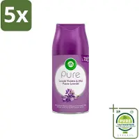 Air Wick 5 x Freshmatic - Luchtverfrisser Navulling - Pure Fresh Lavendel - 250ml - Grootverpakking - Luchtverfrisser - Lavendelgeur - Freshmatic - Geurverspreider - Geurnavulling