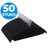 Acaza Kledinghangers - Kleerhangers - Broekhanger - 50 Stuks - Volwassenen - Anti Slip - Sterk Materiaal - Fluweel/Velvet - Zwart