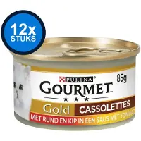 Gourmet 12x Gold - Les Cassolettes Rund - kattenvoer - 85g