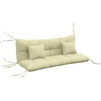 Outsunny Set zitkussens voor buiten-Polyester, PP-katoen-150L x 50B x 12H cm-Crèmewit
