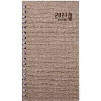 Brepols agenda 2027 - ECORAMA [0.780] - KAZAR - Zakagenda - 1 week op 2 pagina's - Weekoverzicht - Wire-O - Bruin - 8.9 x 16 cm