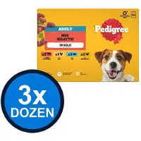 Pedigree 3x - Adult Favorieten Selectie in Gelei Pouch Multipack - Hondenvoer Natvoer - 12x100g