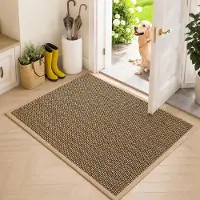 Famanu – Antislip deurmat voor binnen en buiten, wasbaar en waterdicht, absorberende deurmat voor de ingang, 60 x 90 cm