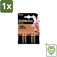 Duracell 1 x – Alkaline Batterijen AAA – Plus – 4-pack - AAA Batterijen - Alkaline Batterijen - Langdurige Batterijen - Batterijen Voor Speelgoed - Batterijen Voor Zaklampen