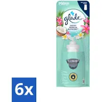 Glade 6 x – Sense & Spray Navulling – Exotic Tropical Blossoms – 18 ml - Tropische Geur - Bewegingssensor - Kokos En Bloemen - Luchtverfrisser - Exotische Geur