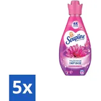 Soupline – Wasverzachter – Infinite Freshness Floral Happiness – 800 ml - Bulkverpakking - 5 stuks