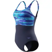 Speedo - Women's Print Contour Eclipse One Piece - Badpak 42, blauw