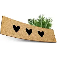 Famanu – Kokosdeurmat, 75 x 25 cm, met zwarte harten, extra duurzaam en antislip, deurmat voor binnen en buiten, entree
