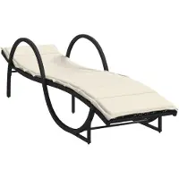 vidaXL Ligbedden 2 st met tafel poly rattan zwart