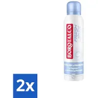 Borotalco 2 x – Deodorant Spray – Fresh Non-Stop – 150 ml - Frisheid - Zweetbestendig - Menthol - Koel Gevoel - Deodorant Spray