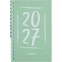 Brepols agenda 2027 - POCKET [0.767] - DOODLE DASH - Zakagenda - 1 week op 2 pagina's - Weekoverzicht - Wire-O - Groen - 9.7 x 15 cm/Klein formaat!!