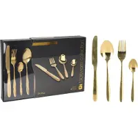 Eh Excellent Houseware Excellent Houseware | Bestekset voor 24 personen - Goud - Elegant design - Hoogwaardige roestvrijstalen kwaliteit