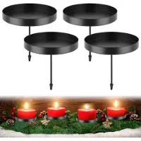 Unyqoos Elegante zwarte metalen kaarsenhouder set voor diverse feestelijke gelegenheden