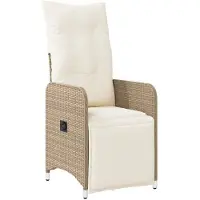 vidaXL Tuinstoelen, 2 stuks, verstelbaar met tafel, beige, polyrotan