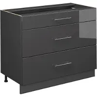 Vicco Keukenonderkast Fame-Line Antraciet Hoogglans/Antraciet 100 cm zonder werkblad, Model 61623