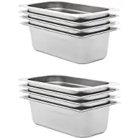 vidaXL Gastronormbakken 8 st GN 1/3 100 mm roestvrij staal