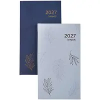 Brepols agenda 2027 - INTERPLAN [0.736] - TROPICAL FLOWERS - Zakagenda - 1 week op 2 pagina's - Weekoverzicht - Donkerblauw - 9 x 16 cm