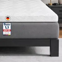 Komfortec 5-Zones Gel Topmatras 90x200 cm - 7 cm Ergonomische Matrastopper H3/H4 - Cooling Gel Memory Foam - Wasbare Hoes - OEKO-TEX & CertiPUR-US