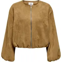 JDY Jacqueline de Yong Jas Jdynia Faux Suede Balloon Jacket Ot 15367790 Cognac/ Silver Dames Maat - XS