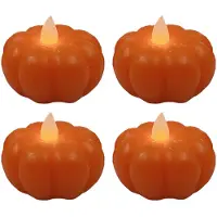 Clayre & Eef Kandelaar Overig 2xAAA Oranje Kunststof Herfst decoratie