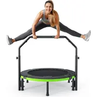 ALLVIA Fitness Trampoline - Sporttrampoline Fitness - Sporttrampoline - Zwart - 102cm x 102cm x 126cm