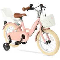Deryan Zoey Kinderfiets 14 Inch - Verstelbare Fiets met Mandje - Roze
