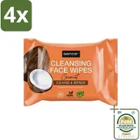 Sence - Coconut - Gezichtsreinigingsdoekjes - Verzorgend - 20 Doekjes - Voordeelverpakking - 4 stuks - Huidverzorging - Make-up verwijderen