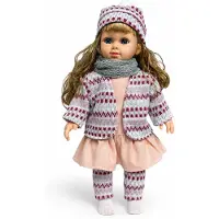 Ledy Toys CUFAN Knuffelpop - Zacht Lijfje & Winterkleding – Vinyl Pop met Acryl Ogen - Muziekfunctie - 40CM