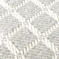 ANRO Tania Plaid Lichtgrijs 130x160 cm - Katoenmix - Met franjes