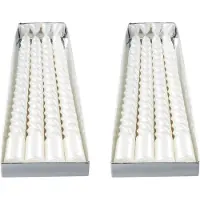 Famanu – Set van 8 witte gedraaide conische dinerkaarsen, 20 cm lang, ongeparfumeerd en rookloos, perfect voor , Kerstmis en verjaardagsfeestjes