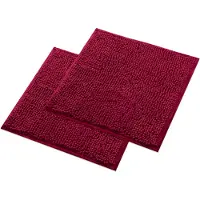 Famanu – Badmatset van 2 delen in bessen kleur, 45 x 45 cm, antislip en wasbaar