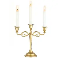 Unyqoos Elegante gouden kandelaar met drie armen voor sfeervolle tafeldecoratie