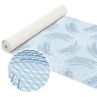 ANRO Badmat Cirkels Blauw 65x200cm Antislip Douchemat Afwasbaar Sneldrogend