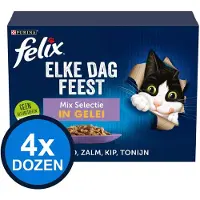 Felix 4x - Elke Dag Feest Senior Mix Selectie in Gelei - Kattenvoer Natvoer - 12x85g