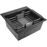 REA Stalen Spoelbak Met Accessoireset 3-delig Leo 40 Black Zwarte accessoires