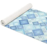 ANRO Badmat Patchwork Blauw 65x1500cm Antislip Douchemat Afwasbaar Sneldrogend