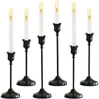 Unyqoos Set van zes elegante zwarte kandelaars voor sfeervolle tafeldecoratie