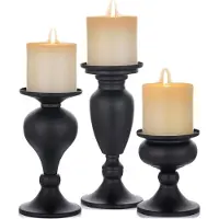 Unyqoos Stijlvolle Set van 3 Metalen Kandelaars voor Diverse Decoraties en Gelegenheden