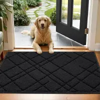 Famanu – Deurmat binnen, 50 x 80 cm, absorberend en wasbaar, antislip diamantpatroon voor entree en achterdeur